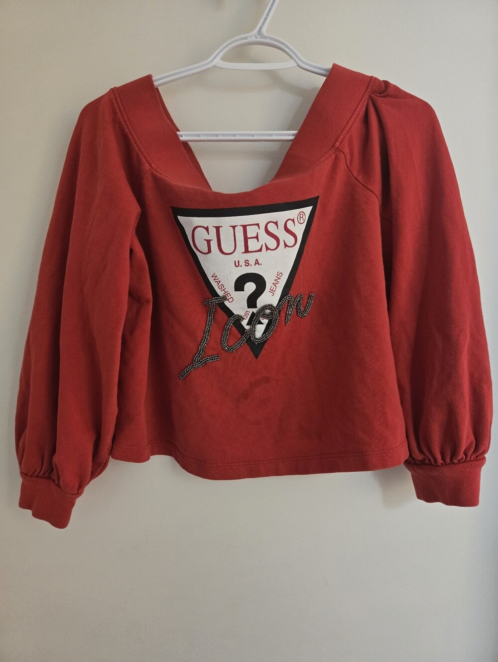 Ladies GUESS Off The Shoulder Sweatshirt - L